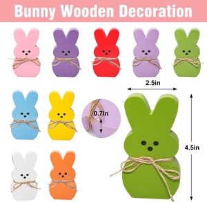 Decorazione Pasquale Economica a Forma di Coniglio in <span class=keywords><strong>Legno</strong></span> Dipinto, <span class=keywords><strong>Centrotavola</strong></span> Rustico a Più Livelli - Product Image 3