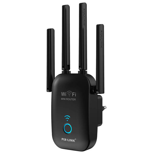 New Dual-Band 2.4G 1200Mbps WiFi Repeater with 4 External Antennas WDS/WPS Support Firewall & QoS 300Mbps Home EU Version