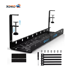 Organisateur de câbles en métal extensible sous le plateau de gestion des câbles de bureau pour une gestion efficace des fils - Product Image 1