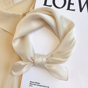Foulard carré uni en polyester imprimé pour <span class=keywords><strong>femme</strong></span>, style doux, été, usage professionnel, employées de banque, 70*70 cm, couleur unie - Product Image 5