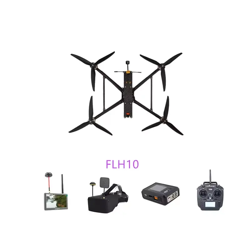 FPV โดรน 10 นิ้ว Racing โดรนสามารถติดตั้ง 4 กก.ระยะทางการบิน 20 กม.ความเร็วการบิน 120 กม./ชม.ELRS Micro 915 FPV VR แว่นตา