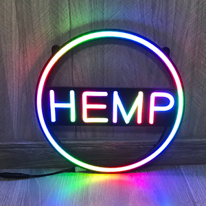 Enseigne lumineuse personnalisée <span class=keywords><strong>en</strong></span> néon flexible LED, logo circulaire de magasin de fumée, lettres lumineuses, publicité, panneau <span class=keywords><strong>en</strong></span> acrylique, enseigne à changement de couleur RVB - Product Image 2