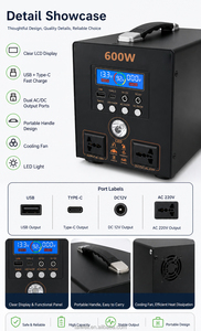 600W Portable Power Station <b>Battery</b> <b>Backup</b> Generator Portable Solar Power Supply with Handle for Outdoor Camping RV Emergency - Product Image 6