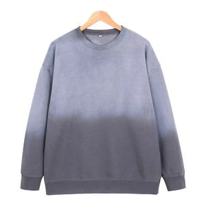 TKAN308D Men's New Fashion Sports Plus size Loose Heavy Cotton Vintage Acid Wash <b>Sandblasted</b> O-Neck keep warm Hoodie - Product Image 2