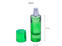 Bofanghong 25ml Flacon pulvérisateur de parfum cylindrique multicolore en verre, atomiseur vide rechargeable avec capuchon électroplaqué pour fragrance