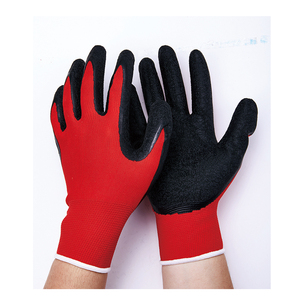 LX11014 Anti-Slip OEM Logo Protective <strong>Hand</strong> <strong>Gloves</strong> Cheap China-made Polyester Rubber Latex Wrinkled Safety <strong>Gloves</strong> Industrial Use - Product Image 1