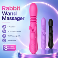 Wiederaufladbarer Rabbit Wand Massager mit weichem Silikonmaterial, 10 Vibrationsmodi, Private Label Lieferant