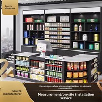 Meuble de rangement robuste personnalisé en bois pour tabac et alcool, avec étagère d'angle pour snacks, idéal pour les supérettes et supermarchés