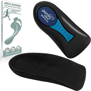Plantillas para Fascitis Plantar con Soporte <span class=keywords><strong>de</strong></span> Arco <span class=keywords><strong>de</strong></span> Espuma Viscoelástica Poron y Taloneras para Alivio del <span class=keywords><strong>Dolor</strong></span> <span class=keywords><strong>de</strong></span> Talón y Pies Planos, Antideslizantes, para Mujer y Hombre, Negras - Product Image 1
