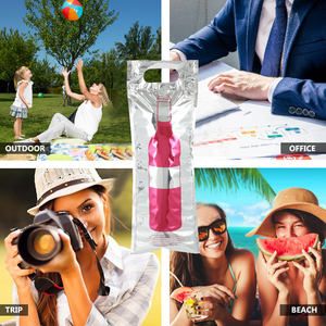 Foshan Offre Spéciale <span class=keywords><strong>dessin</strong></span> <span class=keywords><strong>animé</strong></span> imprimé vin refroidisseur sac léger Portable isolé pliable rouge vin glace sac refroidissement boissons fêtes - Product Image 3