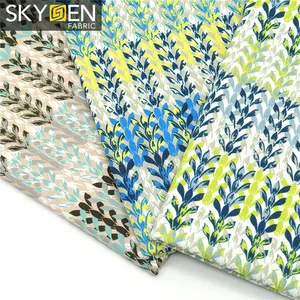 Skygen ใหม่สไตล์เรียบธรรมดาสาน120gsm ธรรมดาผ้าฝ้าย97% Cotton 3% Spandex พิมพ์ดิจิตอลยืดผ้า