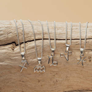 Zodilac Pendant Moissanite Minimalist Unisex Sterling Silver Rhodium/Gold/Rose Gold Plated Daily Wear Gift Personalized <b>Initial</b> - Product Image 1