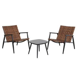 <b>Outdoor</b> rattan chair and <b>table</b> set (three pieces) for balcony, courtyard, <b>outdoor</b> terrace, leisure rattan home coffee <b>table</b> comb - Product Image 5