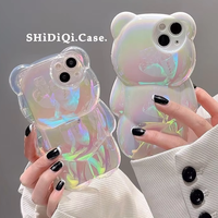 Modèles explosifs 3D laser ours design étui de téléphone portable paillettes étui de téléphone portable exquis en stock