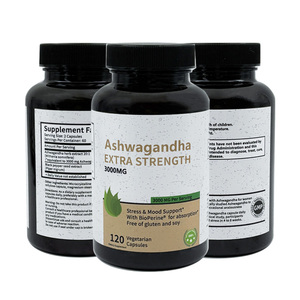 Cápsulas de Ashwagandha Extra con BioPerine, Favorecen el Control del Estrés y el Equilibrio del Estado de Ánimo, Suplemento Herbal, Marca Privada OEM - Product Image 1