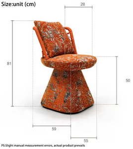 Fauteuil inclinable pivotant de style national pour chambre, salle à manger, hôtel, balcon, tabouret de coiffeuse - Product Image 6