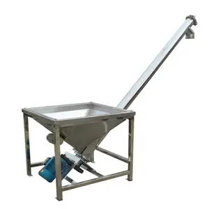 Inclined food powder industry screw auger feeder conveyor with hopper