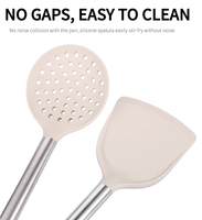 Ustensiles de cuisine en silicone avec manche en acier inoxydable de qualité supérieure OEM ODM, outils de cuisson durables, articles de cuisine, Cocina