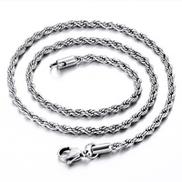 En stock, vente en gros, collier en chaîne torsadée en acier inoxydable plaqué or 18 carats, non ternissant, 3, 4, 5, 6 mm, bijoux pour femmes