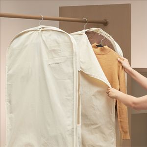 100% Cotton Garment Dust Cover Rectangle Hook Type Bedroom <b>Storage</b> Pure Cotton <b>Clothes</b> Protector - Product Image 4