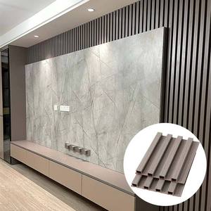Panel <span class=keywords><strong>de</strong></span> Pared WPC 3D Impermeable con Ranuras, Revestimiento Acústico <span class=keywords><strong>de</strong></span> Chapa <span class=keywords><strong>de</strong></span> <span class=keywords><strong>Madera</strong></span>, Tablero Decorativo Interior para Hoteles, Fondo <span class=keywords><strong>de</strong></span> TV y Hogar - Product Image 2