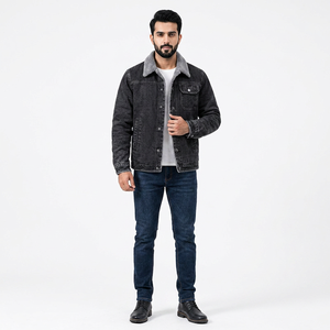 Custom <b>Fleece</b> Pockets <b>Thick</b> Denim <b>Jacket</b> Men Men's <b>Jackets</b> - Product Image 1