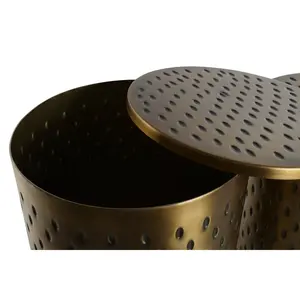 Set di 2 tavolini laterali in metallo con piano dorato 43x43x54 cm - Product Image 1