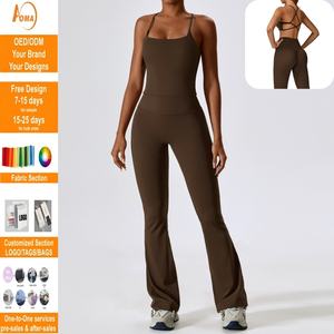 ชุดโยคะเอโอเยมา กางเกงเลกกิ้งเอวสูง แห้งเร็ว เสื้อครอปแขนยาว สปอร์ตบรา ชุดออกกำลังกาย ชุดโยคะ - Product Image 1