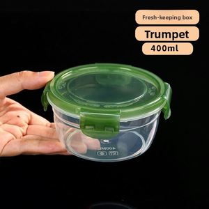Round Food Grade Plastic Fresh Keeping <b>Box</b> Sealed <b>Lunch</b> <b>Box</b> Refrigerator Fruit Container Daily Kitchen Fresh Bowl - Product Image 6