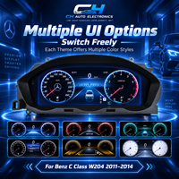 Pour Mercedes Classe C W204 2011-2014 Tableau de bord numérique 12,3 pouces Écran LCD Compteur de vitesse Carplay Android Auto