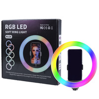 Grosir lampu cincin fotografi LED 26cm RGB 10 inci, lampu cincin dengan berbagai warna