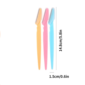Juego de 3 Recortadores de Cejas de Acero Inoxidable, Maquinilla de Cejas para Principiantes con Mango para Ojos, Cara y Labios - Product Image 3