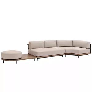 Ensemble de canapés en rotin d'extérieur en forme de L, structure en aluminium, résistant aux UV, rotin PE imperméable, mobilier de jardin pour villa et cour - Product Image 5