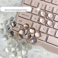 Protector de Teclado Transparente de Cristal para Uñas Largas, con Diseños de Corazón, Pata, Gato, Redondo, para Manicura, Adhesivo para Teclado Elevat