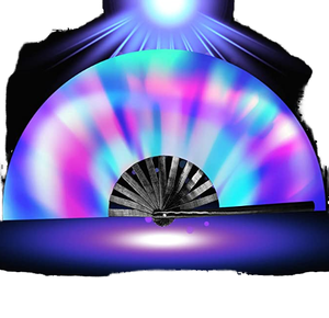 UV Glow <b>Bamboo</b> Fan for Women/Men Business Gift Painted Folk Art Design Large Rave Dance Festival Party Handheld EDC - Product Image 1