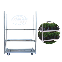 Chariot de transport robuste en acier inoxydable à mailles pour pépinières et fleurs, chariot danois, outils