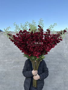 Fleurs de Delphinium Ajacis en soie à longue tige de haute qualité M135, grandes fleurs violettes pour <span class=keywords><strong>la</strong></span> décoration de table de mariage ou de <span class=keywords><strong>la</strong></span> maison - Product Image 5