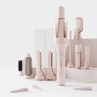 Fer à boucler et lisseur automatique 9-en-1 en céramique PTC à chauffage rapide avec LED et ionisation, pour usage domestique et professionnel en salon