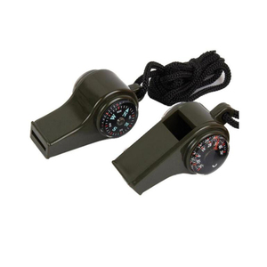 Al aire libre de <span class=keywords><strong>3</strong></span> en 1 de plástico de emergencia silbato barato supervivencia silbato de color verde con brújula - Product Image 4