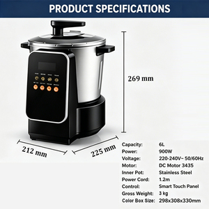 Máquina Automática para Preparar Fufu de 6L, Mezcladora de Alimentos Eléctrica con Revestimiento Antiadherente, para Preparar y Triturar Fufu y Banku - Product Image 6