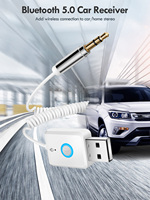 Récepteur audio Bluetooth 5.0 USB RT08, audio stéréo, adaptateur USB sans fil 3,5 mm Aux pour kit voiture, haut-parleur