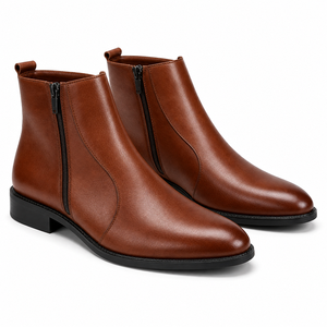 High Quality Leather Zipper Chelsea <b>Boots</b> Classic Ankle Footwear Comfortable Pull On <b>Dress</b> Shoes <b>for</b> <b>Men</b> Women Casual Outdoor - Product Image 4