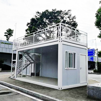Maison préfabriquée modulaire de 20 pieds avec balcon, Casas Tiny Building Container, café, magasin avec terrasse, maisons Kontejner