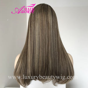 LB100 Garantía Kosher Peluca Fábrica China Virgen Europea Cabello humano crudo Rubio Swiss Lace Front Peluca judía - Product Image 5