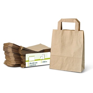 Sacs en papier kraft légers et portables pour cadeaux et courses, format générique S, 18x8x22 cm, recyclables - Product Image 1