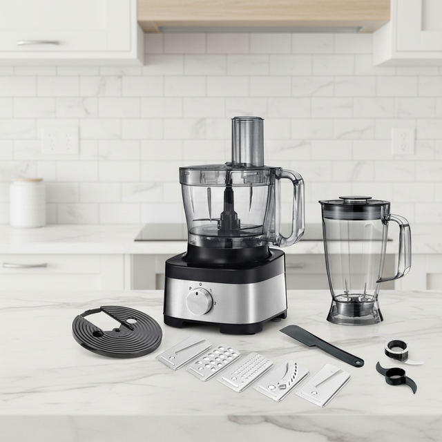 Food Processor Electric Vegetable Cutter Slicer Shredder Meat Grinder Dough Mixer Food Chopper