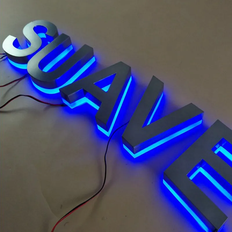 3D Lighting Acrylic Metal Sign Channel Letter Signs Custom Logo Sign For Shop Sign 3d Led Backlit Sign