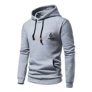 Sweat-shirt tricoté à capuche couleur unie avec grande poche, 250 g/m², 100 % polyester, pour l'automne, grande taille - Product Image 5