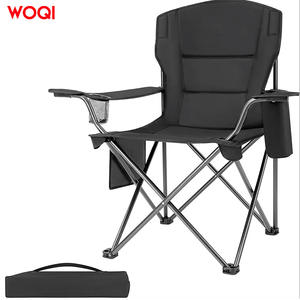 Chaise pliante de camping Woqi, structure en aluminium, tissu Oxford noir, portable, pour extérieur et jardin, pour adultes et enfants - Product Image 1