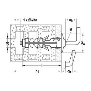 Tapón de nailon Fischer SB 9/2 con gancho medio (100 uds) - Product Image 4